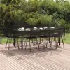Image de vidaXL Ensemble à manger de jardin 9 pcs Noir Résine tressée