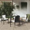 Image de vidaXL Ensemble à manger de jardin coussins 5pcs Noir Résine tressée