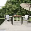 Image de vidaXL Ensemble à manger de jardin avec coussins 3 pcs Noir