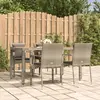 Image de vidaXL Ensemble à manger de jardin 5 pcs coussins gris résine tressée