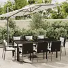 Image de vidaXL Ensemble à manger jardin 9pcs et coussins noir résine tressée