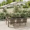 Image de vidaXL Ensemble à manger jardin et coussins 7 pcs gris rotin
