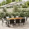 Image de vidaXL Ensemble à manger jardin 9pcs et coussins noir résine tressée
