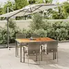Image de vidaXL Ensemble à manger de jardin 5 pcs coussins gris résine tressée