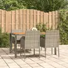 Image de vidaXL Ensemble à manger de jardin 5 pcs coussins gris résine tressée