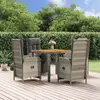 Image de vidaXL Ensemble à manger de jardin 5 pcs coussins gris résine tressée