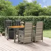Image de vidaXL Ensemble à manger de jardin 5 pcs coussins gris résine tressée