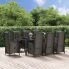 Image de vidaXL Ensemble à manger de jardin 9pcs et coussins noir et gris