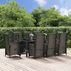 Image de vidaXL Ensemble à manger jardin 9pcs et coussins noir résine tressée