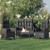 Image de vidaXL Ensemble à manger de jardin 4 pcs avec coussins noir