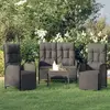 Image de vidaXL Ensemble à manger de jardin avec coussins 3 pcs Noir