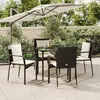 Image de vidaXL Ensemble à manger de jardin coussins 5pcs Noir Résine tressée