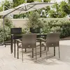 Image de vidaXL Ensemble à manger de jardin coussins 5 pcs noir et gris