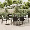 Image de vidaXL Ensemble à manger de jardin coussins 7pcs Noir Résine tressée