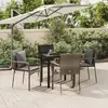 Image de vidaXL Ensemble à manger de jardin coussins 5 pcs noir et gris