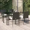 Image de vidaXL Ensemble à manger de jardin coussins 5pcs Noir Résine tressée