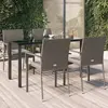 Image de vidaXL Ensemble à manger de jardin coussins 5 pcs noir et gris