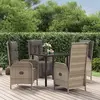 Image de vidaXL Ensemble à manger de jardin coussins 5 pcs noir et gris