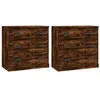 Image de vidaXL Buffets 2 pcs, Armoires de Rangement avec Tiroir, Meubles de Rangement, Armoires Latérales Salon Salle de Séjour, Moderne, Chêne Fumé Bois d'Ingénierie
