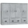 Image de vidaXL Buffets 3 pcs gris béton bois d'ingénierie