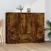 Image de vidaXL Buffets 3 pcs chêne fumé bois d'ingénierie