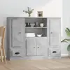 Image de vidaXL Buffets 3 pcs gris béton bois d'ingénierie