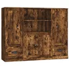 Image de vidaXL Buffets 3 pcs chêne fumé bois d'ingénierie