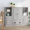 Image de vidaXL Buffets 3 pcs sonoma gris bois d'ingénierie