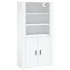 Image de vidaXL Buffet haut Blanc Bois d'ingénierie
