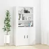 Image de vidaXL Buffet haut Blanc Bois d'ingénierie