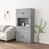 Image de vidaXL Buffet haut Gris béton Bois d'ingénierie