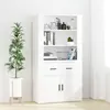 Image de vidaXL Buffet haut Blanc Bois d'ingénierie