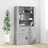 Image de vidaXL Buffet haut Gris béton Bois d'ingénierie
