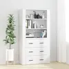 Image de vidaXL Buffet haut Blanc Bois d'ingénierie