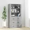 Image de vidaXL Buffet haut Gris béton Bois d'ingénierie