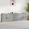 Image de vidaXL Buffets 3 pcs gris béton bois d'ingénierie