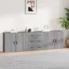 Image de vidaXL Buffets 3 pcs Sonoma gris Bois d'ingénierie