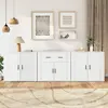 Image de vidaXL Buffets 3 pcs Blanc Bois d'ingénierie