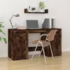 Image de vidaXL Bureau avec armoire chêne fumé bois d'ingénierie