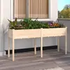 Image de vidaXL Jardinière avec doublure 161x45x76 cm bois massif de sapin