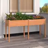 Image de vidaXL Jardinière avec doublure marron 161x45x76 cm bois massif sapin