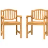 Image de vidaXL Chaises de jardin lot de 2 58x59x88 cm bois de teck solide