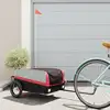 Image de vidaXL Remorque de vélo noir et rouge 30 kg fer