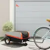 Image de vidaXL Remorque de vélo noir et orange 30 kg fer
