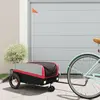 Image de vidaXL Remorque de vélo noir et rouge 30 kg fer