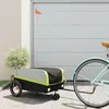 Image de vidaXL Remorque de vélo noir et vert 30 kg fer