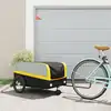 Image de vidaXL Remorque de vélo noir et jaune 45 kg fer