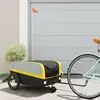 Image de vidaXL Remorque de vélo noir et jaune 45 kg fer