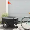 Image de vidaXL Remorque de vélo noir et gris 45 kg fer