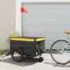 Image de vidaXL Remorque de vélo noir et jaune 45 kg fer